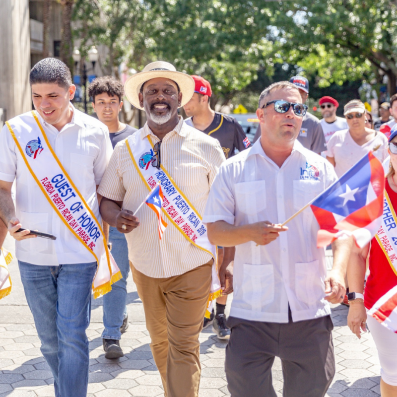 Mayor Demings at the Puerto Rican Parade and Celebration in Orange County Florida.