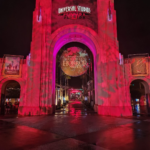 universal studios lit up for halloween horror nights