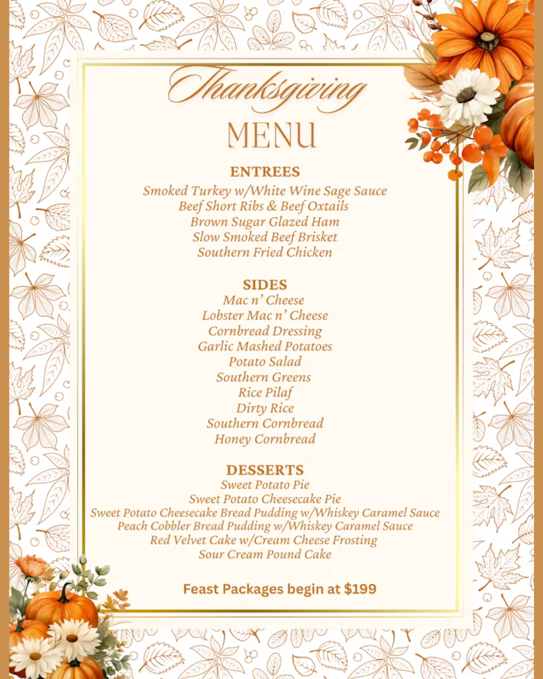 Holiday meals Winter Garden